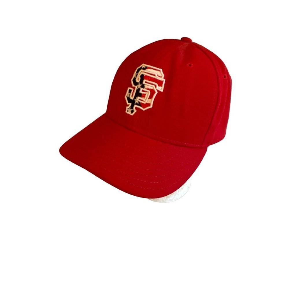 San Fransisco Giants Red American Flag Logo Baseball Hat Cap Fitted Large